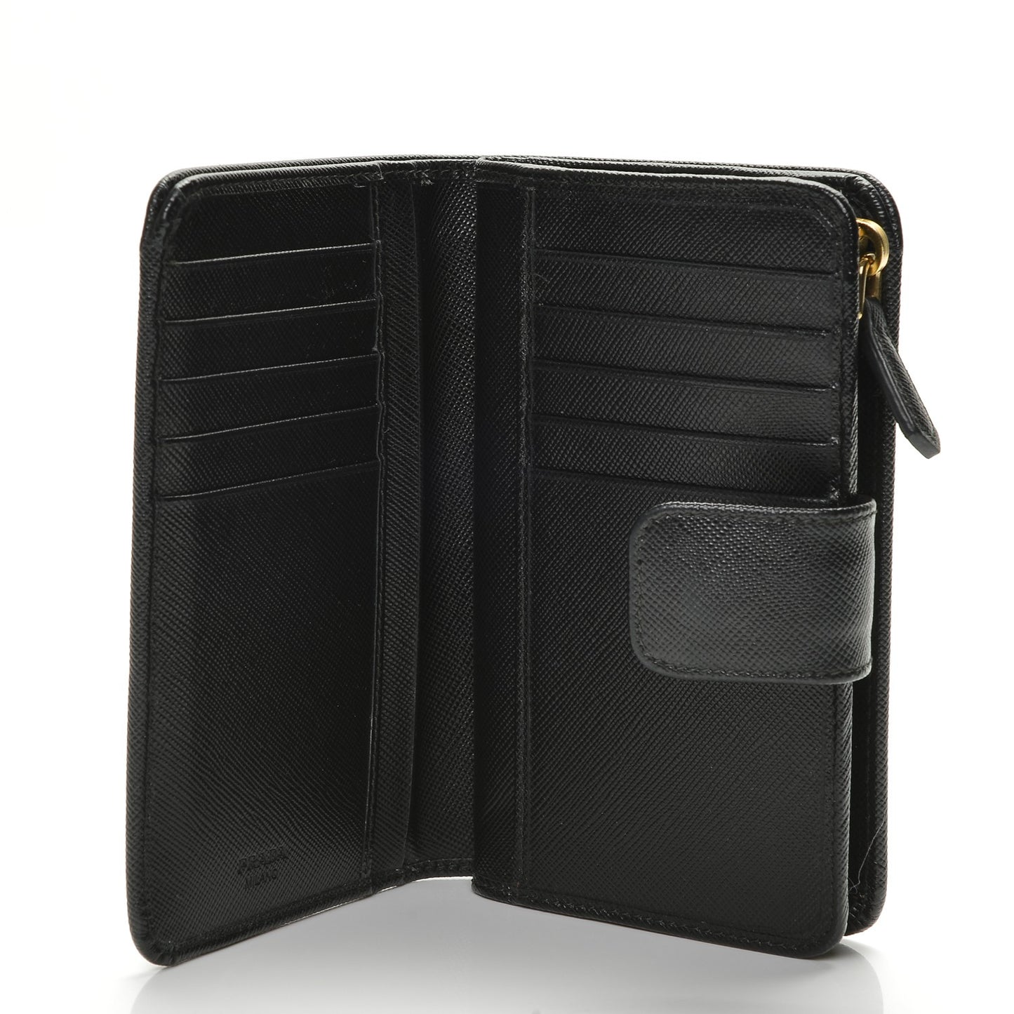 Saffiano Metal Compact Wallet Black