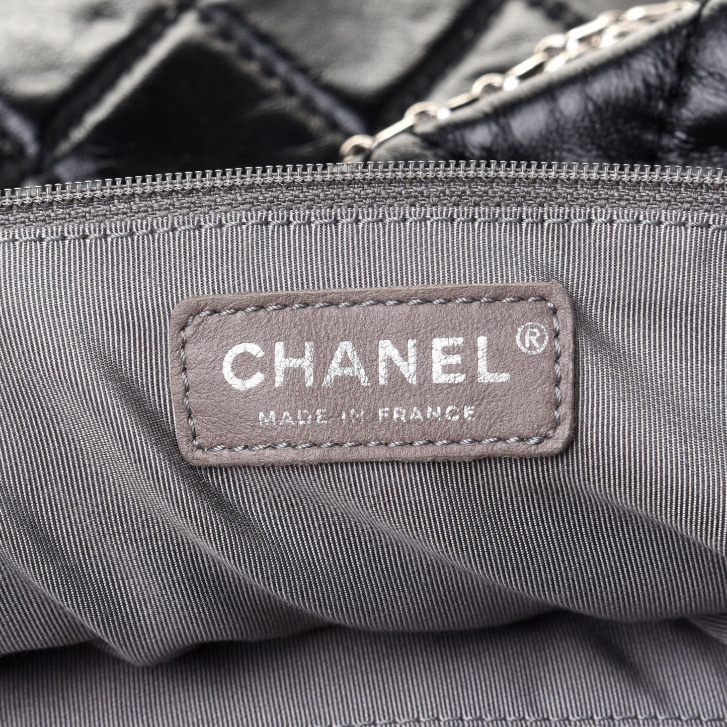 Glazed Calfskin Quilted Surpique Carryall Black