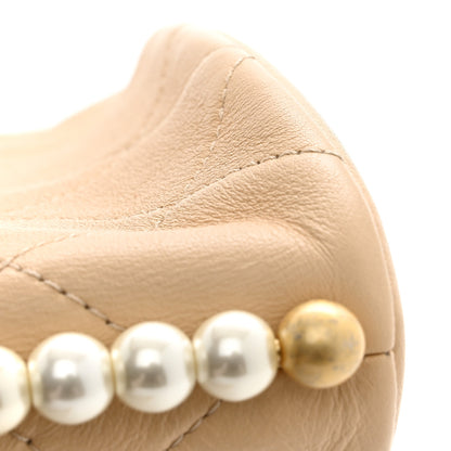 Chanel Calfskin Quilted Pearl Small About Pearls Hobo Bag Beige 13 of 13