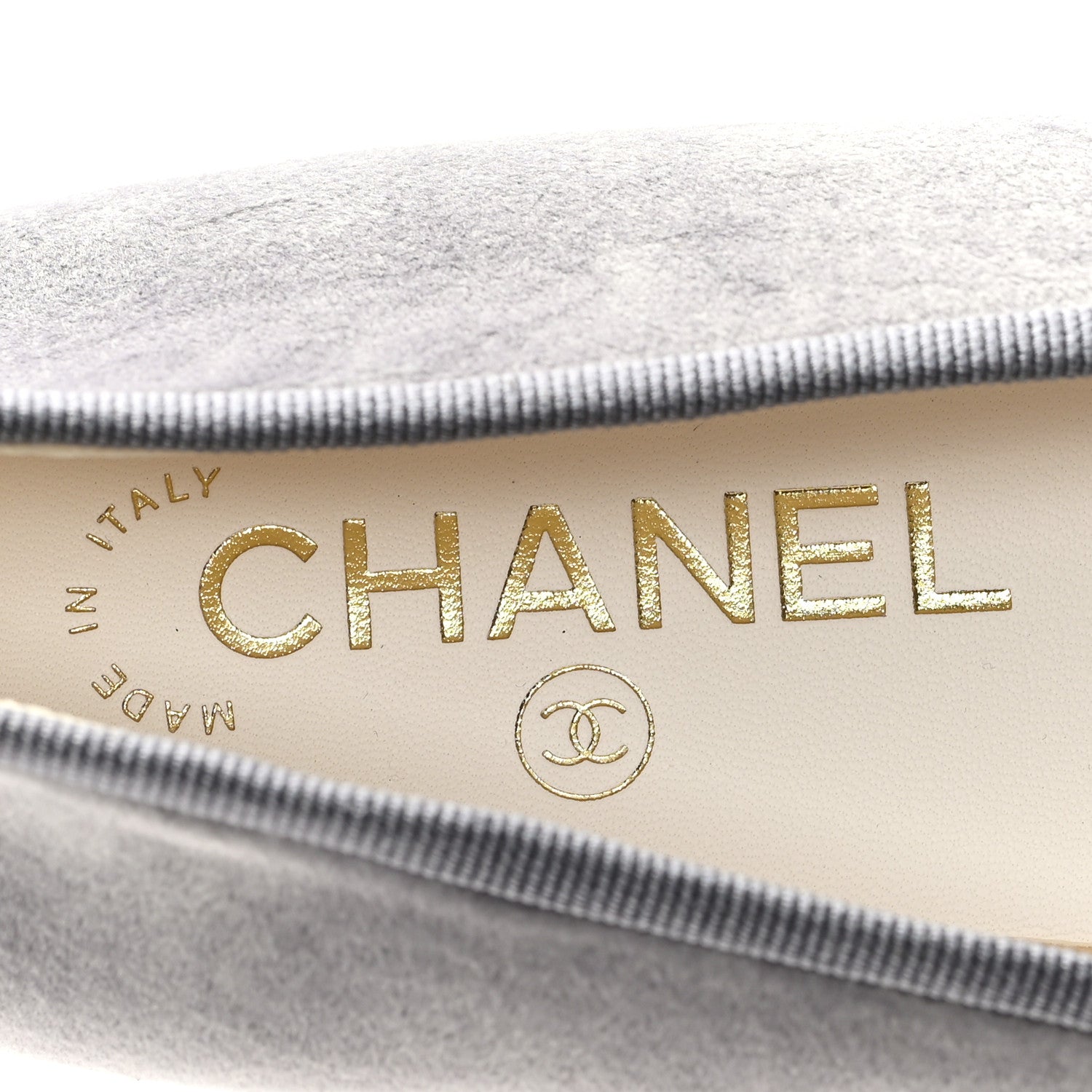 Chanel Velvet Cap Toe Ballerina Flats 39 Grey Green 8 of 9