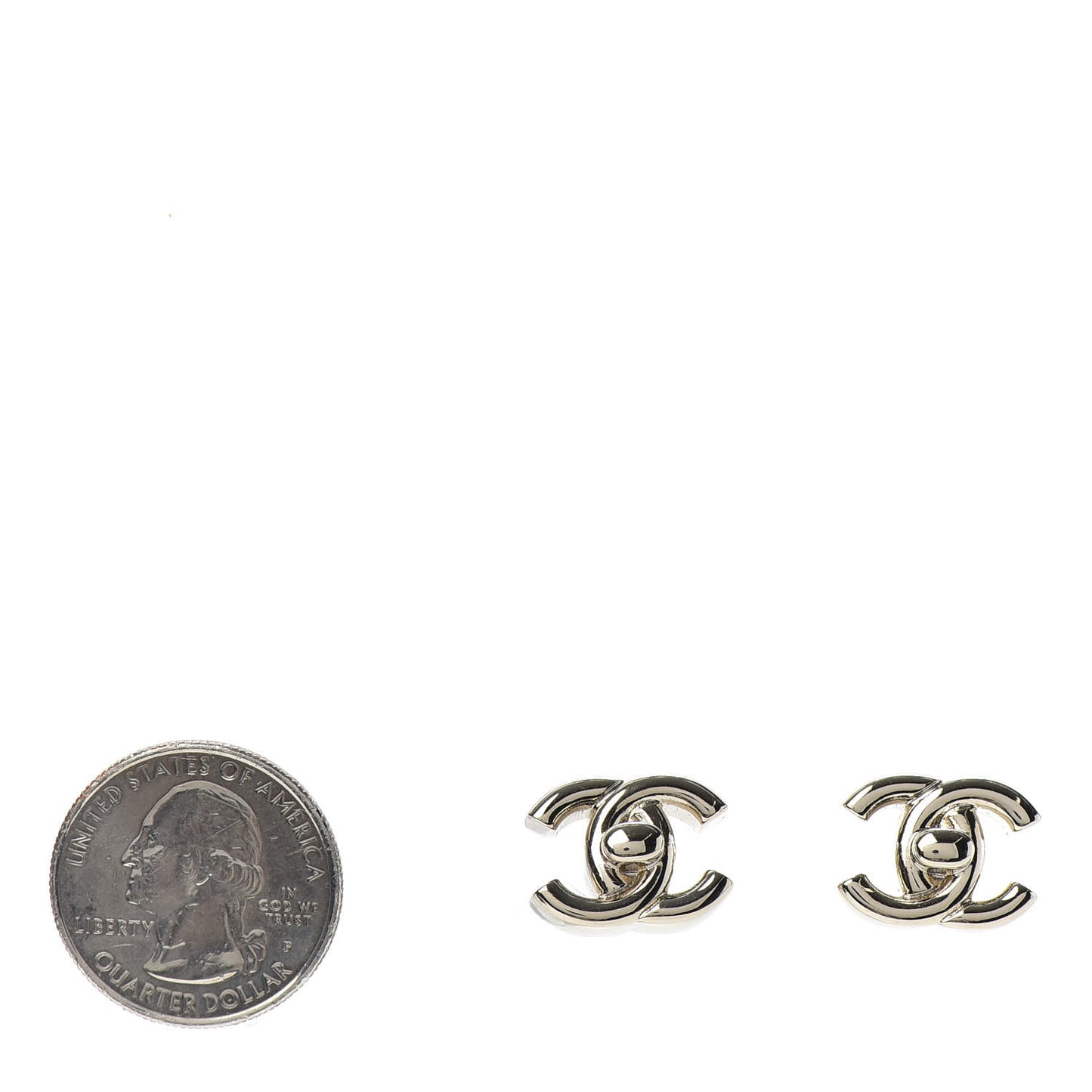 Metal CC Turnlock Earrings Gold