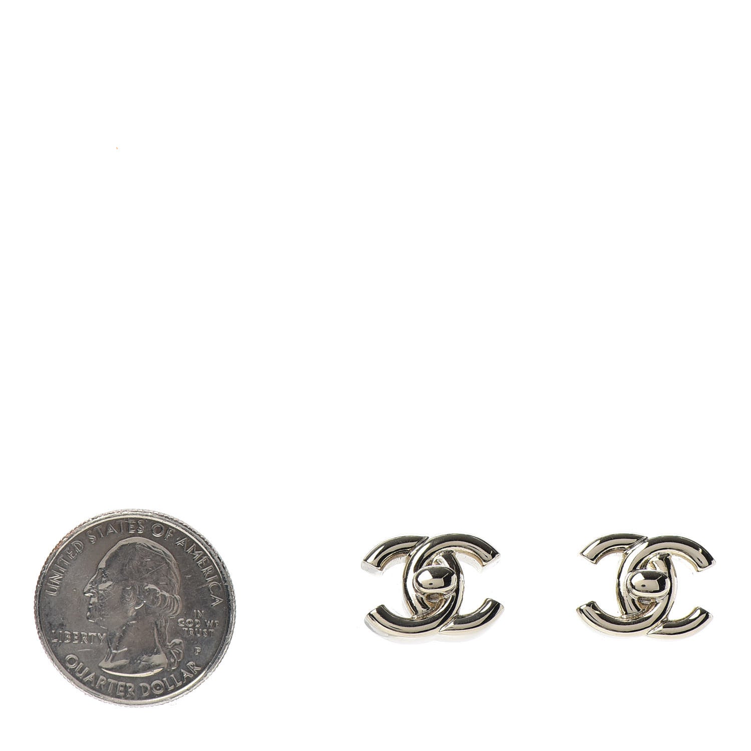 Chanel Metal CC Turnlock Earrings Gold 2 of 4