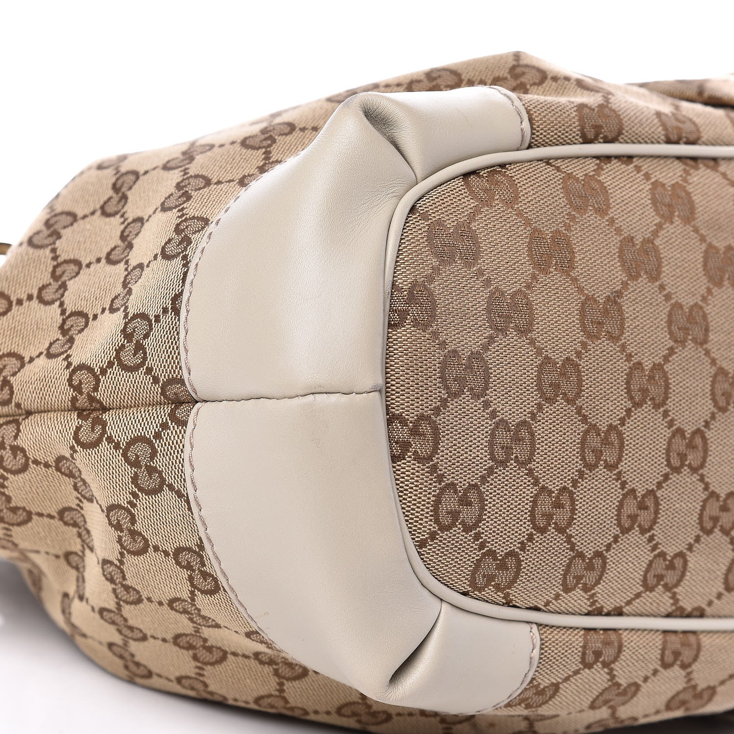 Gucci Monogram Margaux Calfskin Medium Sukey Top Handle Bag Beige Ebony Mystic White 10 of 12