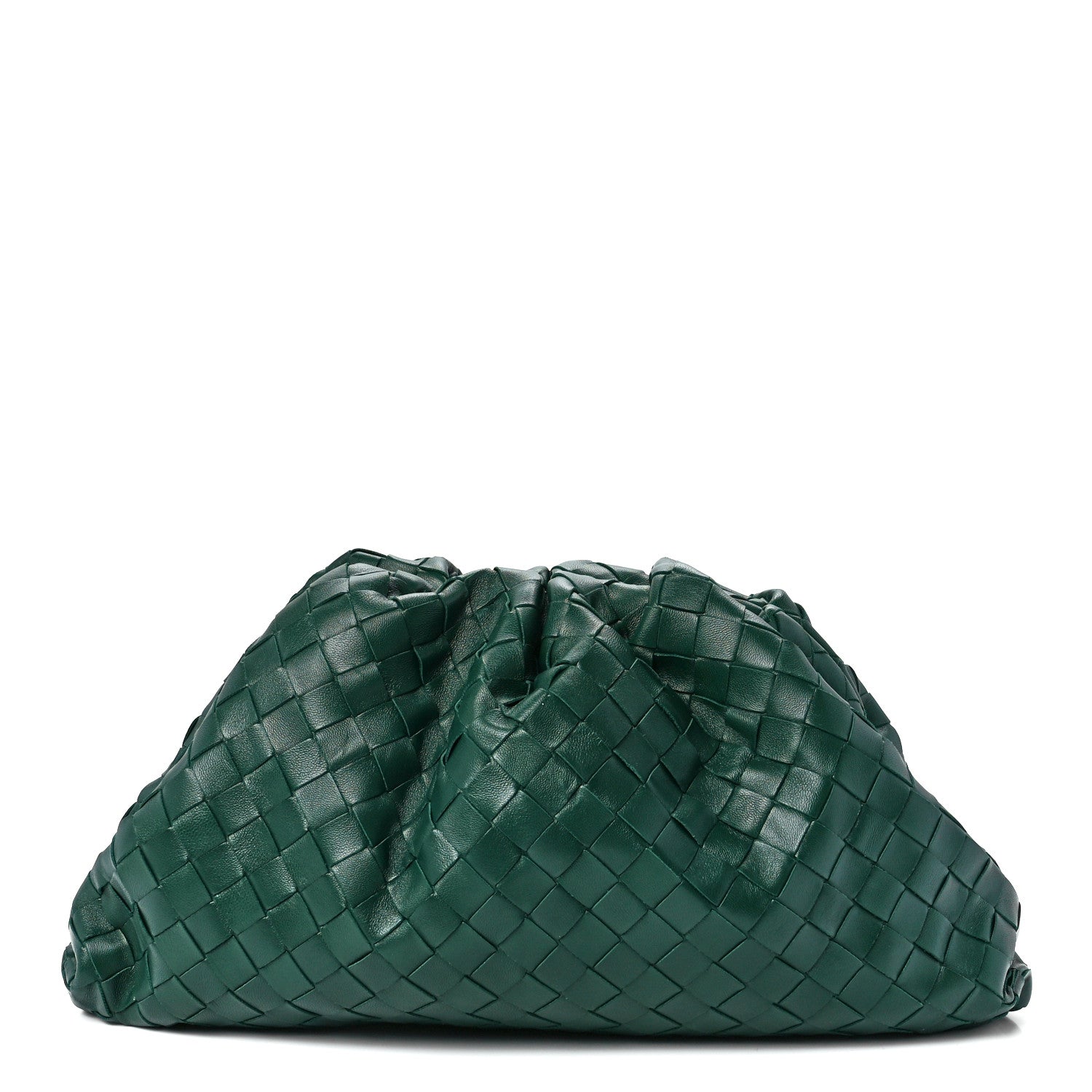 Bottega Veneta Nappa Maxi Intrecciato The Pouch Oversized Clutch Raintree 1 of 12