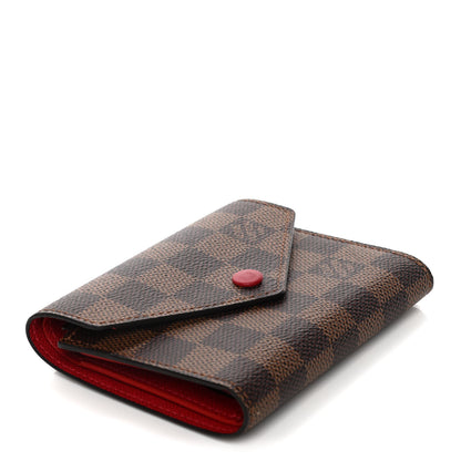 Louis Vuitton Damier Ebene Victorine Wallet Red 4 of 9
