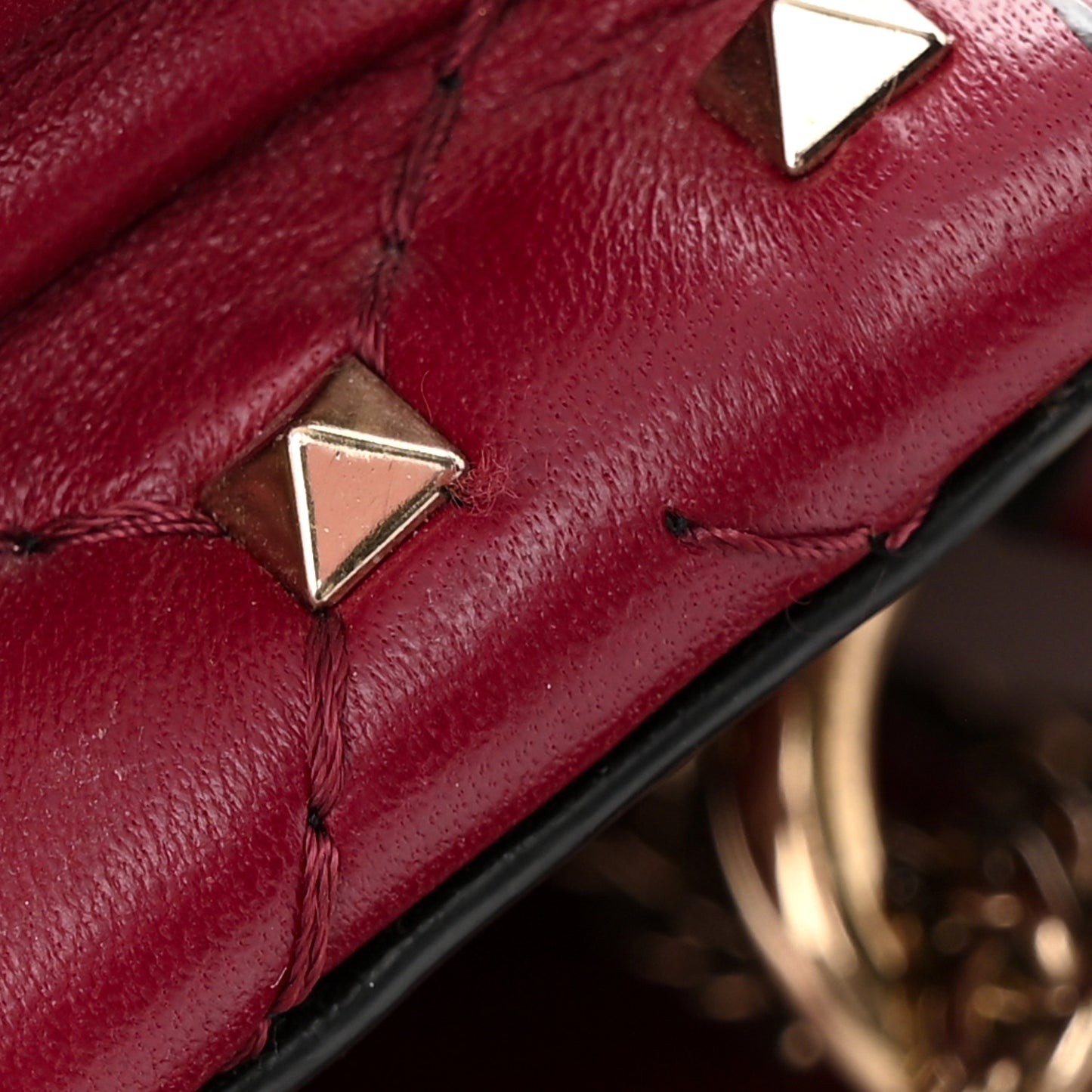 Nappa Small Rockstud Spike Shoulder Bag Rubino