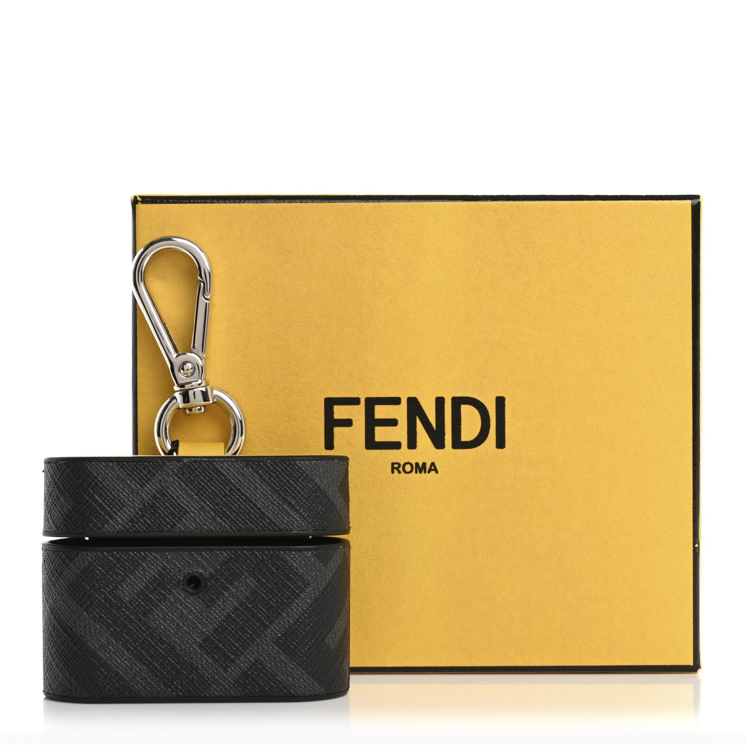 Fendi Coated Canvas FF Airpods Pro Case Black Yellow 8 of 8
