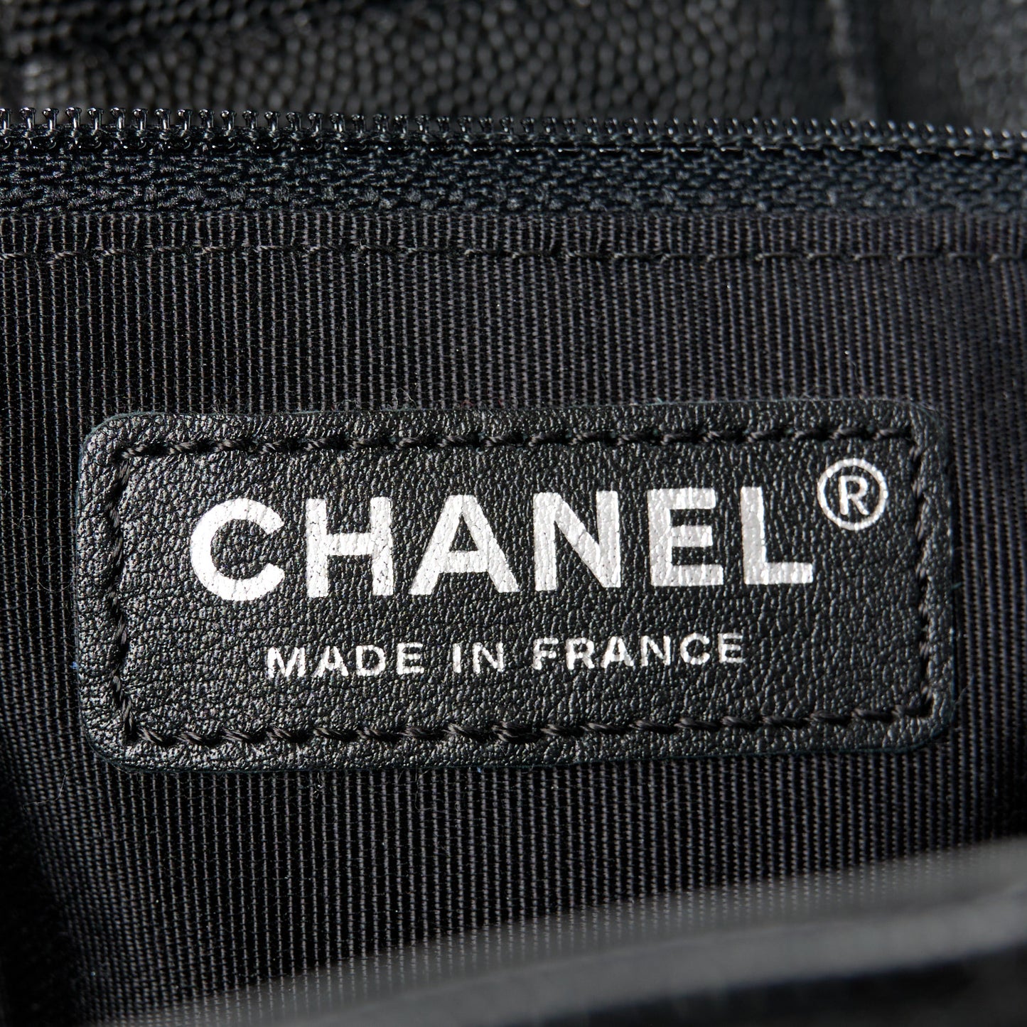 Caviar Chevron Quilted Large Shopping Tote Black