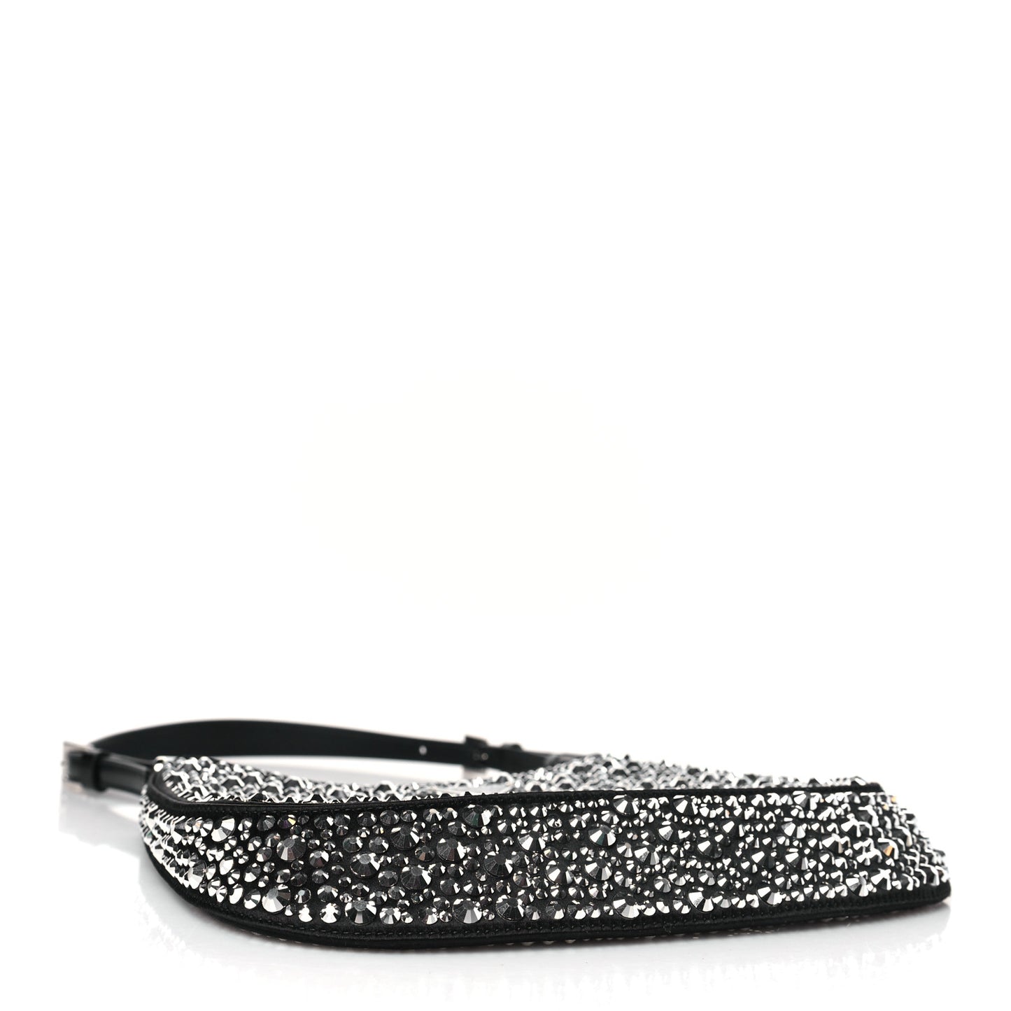 Satin Crystal Cleo Adjustable Strap Shoulder Bag Metal