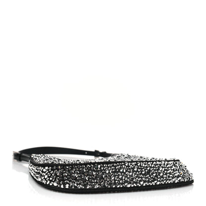 Prada Satin Crystal Cleo Adjustable Strap Shoulder Bag Metal 4 of 8