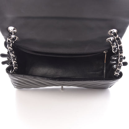 Chanel Patent Chevron Quilted Accordion Flap Black 5 of 10