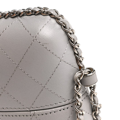 Chanel Lambskin Quilted Chain Around Phone Holder Grey 11 of 15