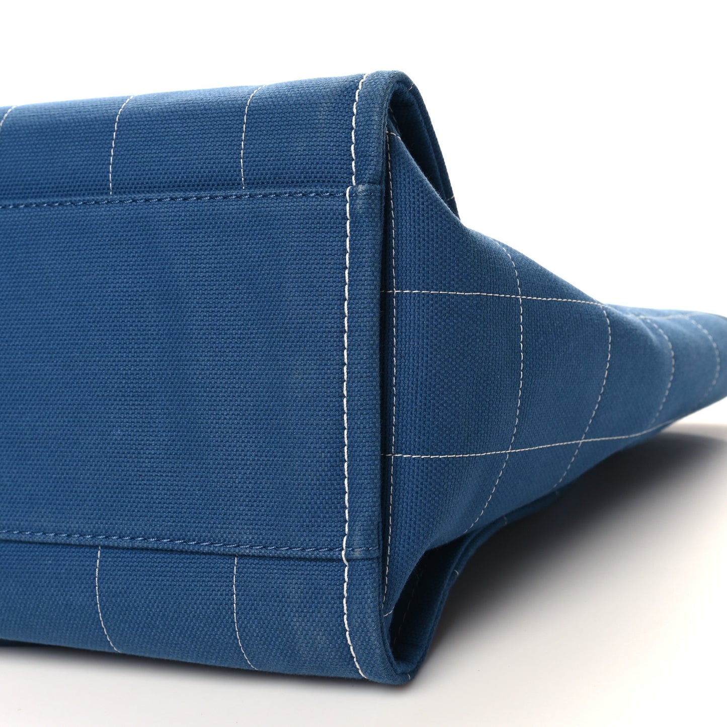 Cotton Medium Deauville Tote Blue White