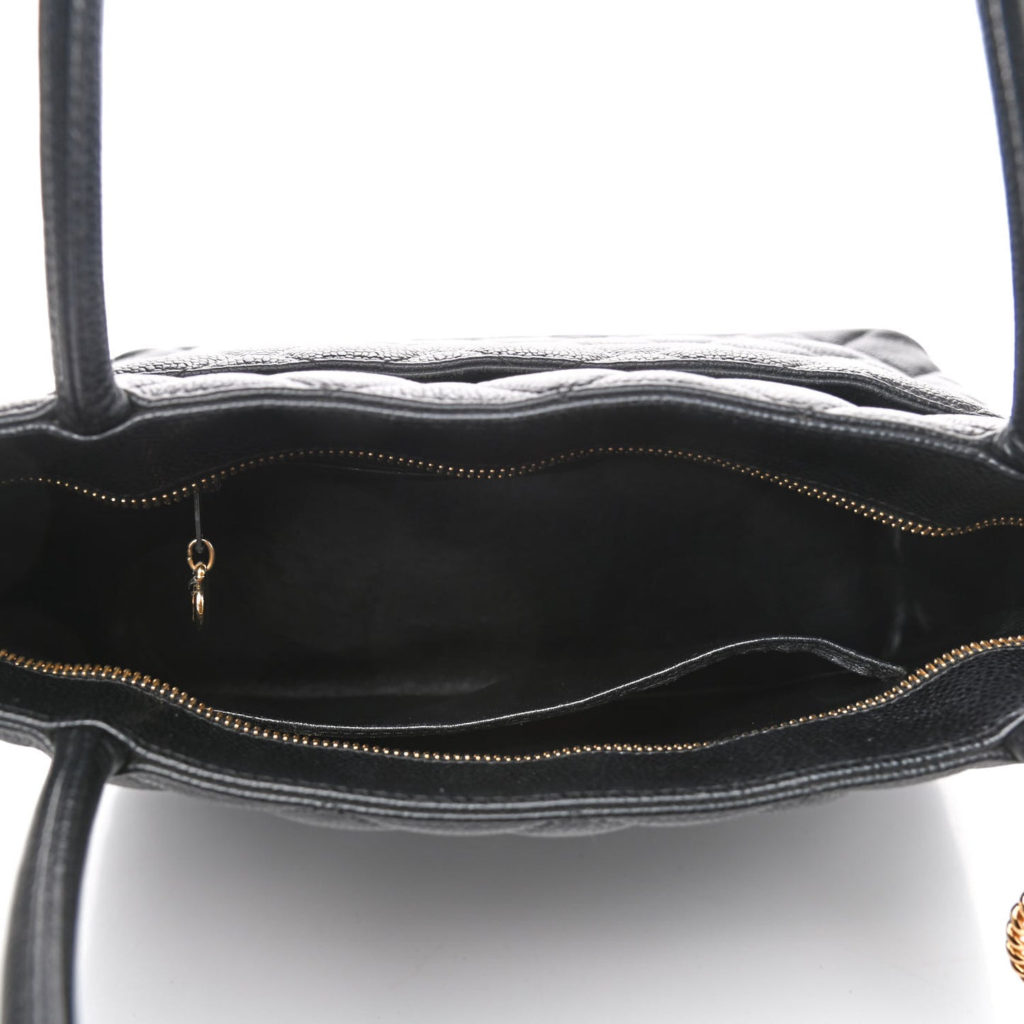 Caviar Quilted Medallion Tote Black