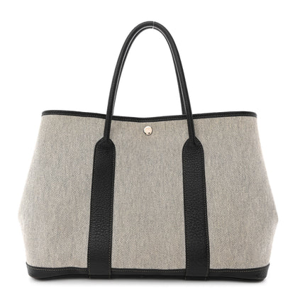 Hermes Twill H Negonda Garden Party 36 MM Tote Ecru Black 1 of 13