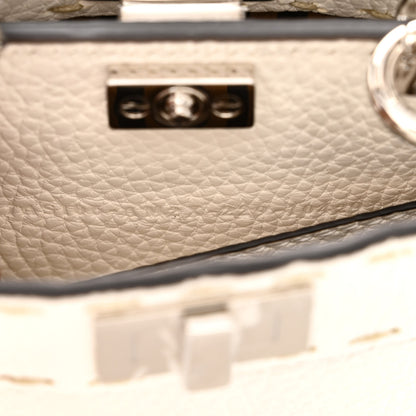 Fendi Vitello Granato Elaphe Python Embossed Sellerissima Nano Peekaboo Maxi Handle Satchel White 7 of 10