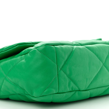 Chanel Goatskin Quilted Large Chanel 19 Flap Green 8 of 10