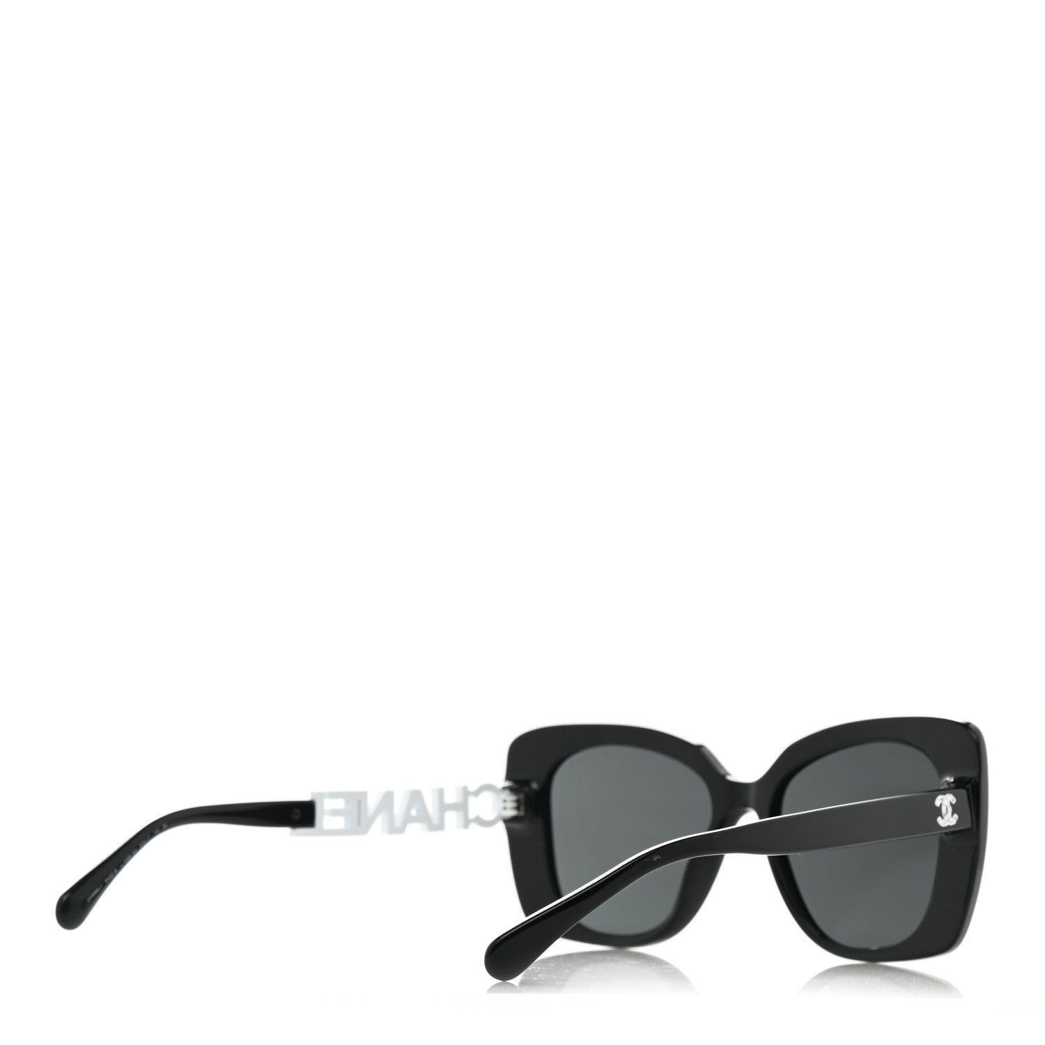 Chanel Acetate Strass Square Sunglasses 5422-B Black White 4 of 7