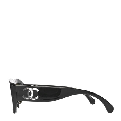 Chanel Acetate Nyon Oval CC Sunglasses 5528-A Black 3 of 7