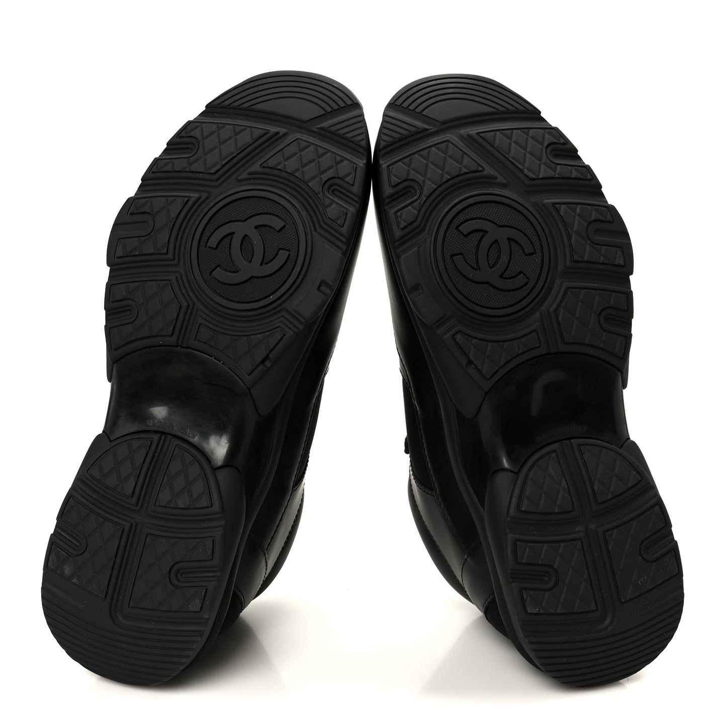 Lambskin Fabric CC Sneakers 39 Black