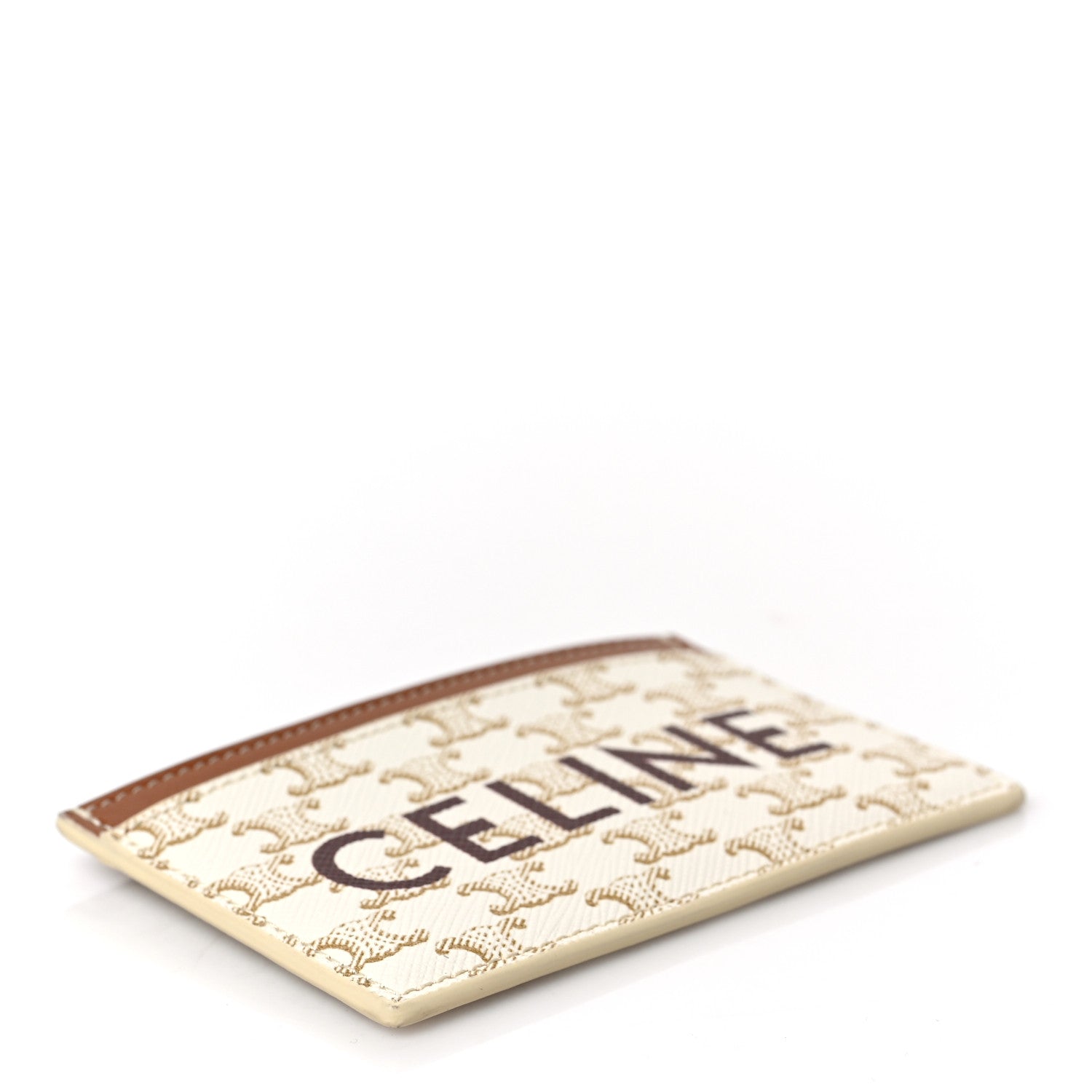 Celine Triomphe Canvas Card Holder White 7 of 7