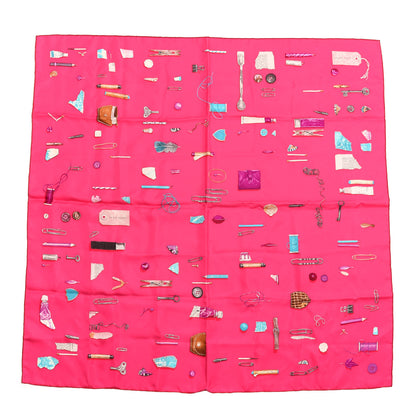 Hermes Silk In The Pocket Scarf 90 Rose Vif Turquoise Violet 1 of 4
