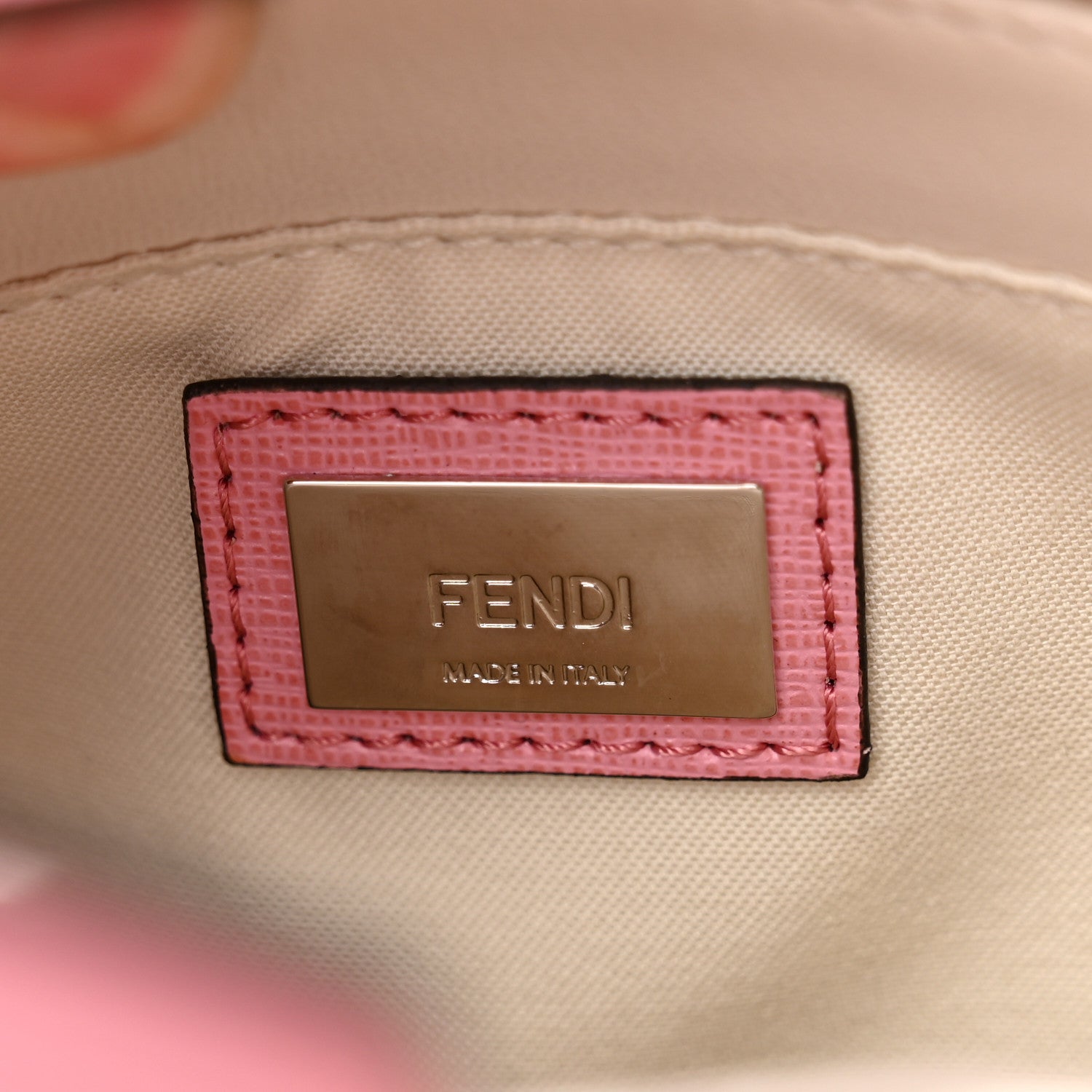 Fendi Vitello Elite Flamingo Mink Monster Charm Petite 2Jours Tote Pink Multicolor 6 of 10