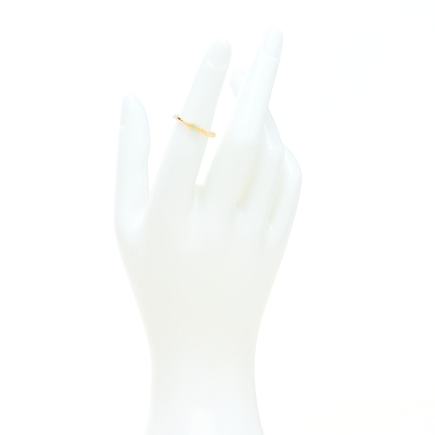 Gucci 18K Yellow Gold Turquoise Ouroboros Snake Ring 48 4.5 2 of 4