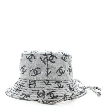 Chanel Denim CC Bucket Hat M White Black 5 of 8