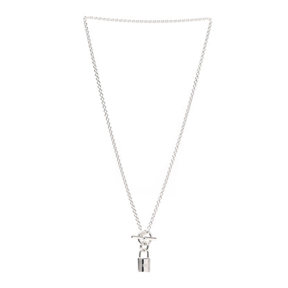 Hermes Sterling Silver Cadenas Kelly Lock Pendant Necklace 3 of 5
