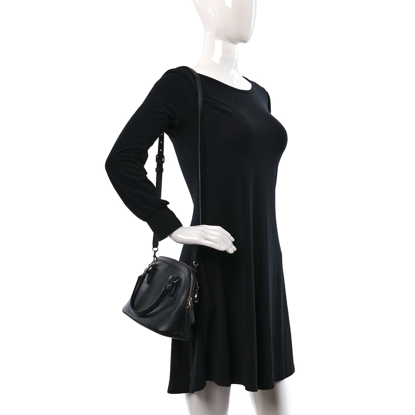 Dollar Calfskin Small GG Charm Dome Bag Black