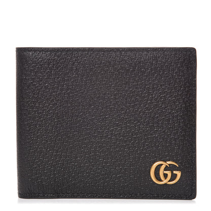 Gucci Calfskin Boar Effect GG Marmont Bi-Fold ID Wallet Black 1 of 8