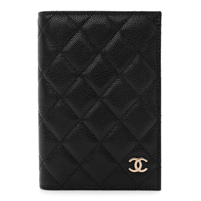 Chanel Iridescent Caviar Quilted Passport Holder Black 1 of 10