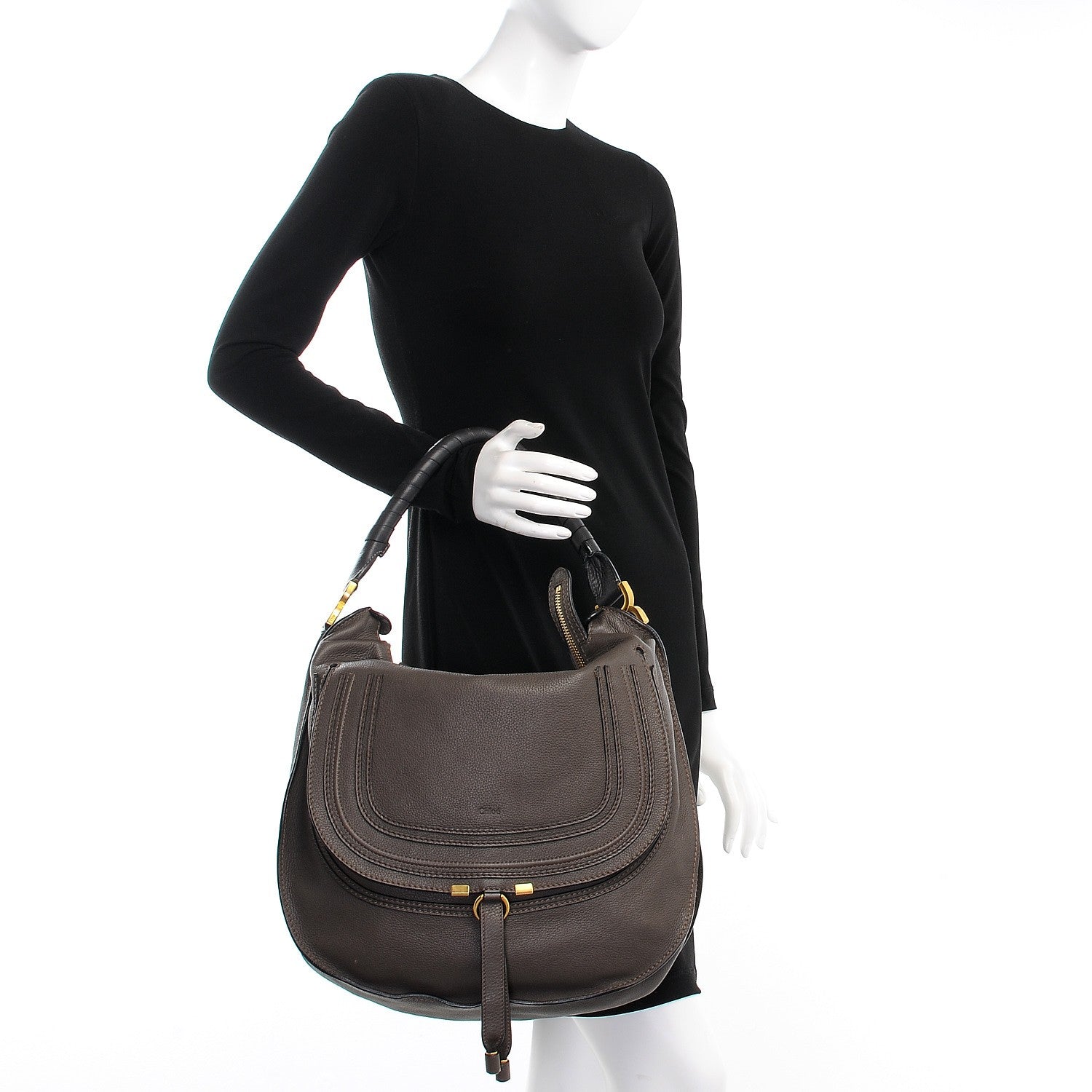 Chloe Calfskin Large Marcie Hobo Ash 2 of 8