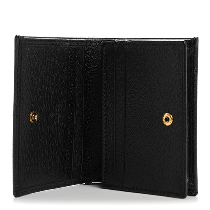 Gucci Wonka Grain Calfskin Diana Card Case Wallet Black 5 of 9