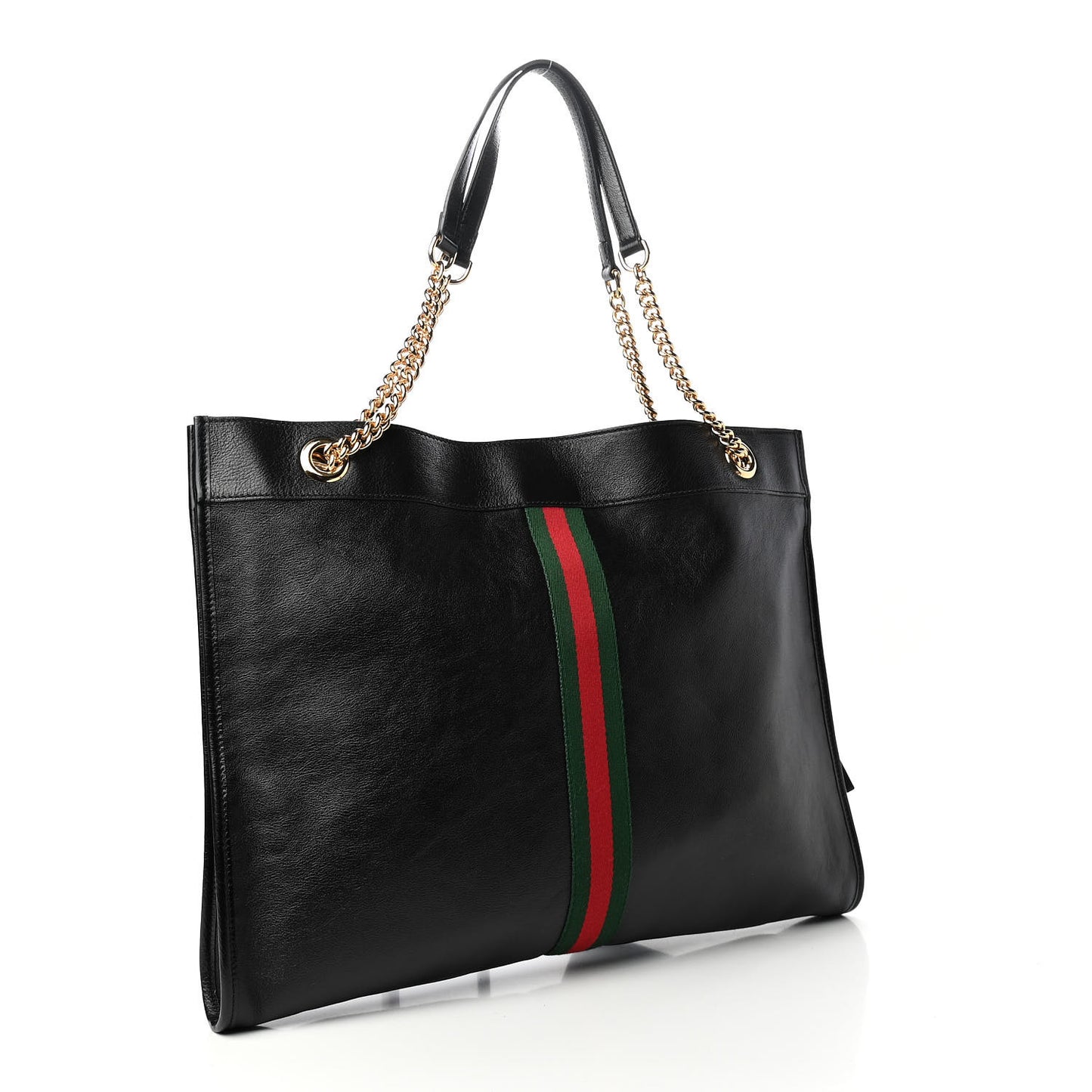 Calfskin Large Rajah Chain Tote Black