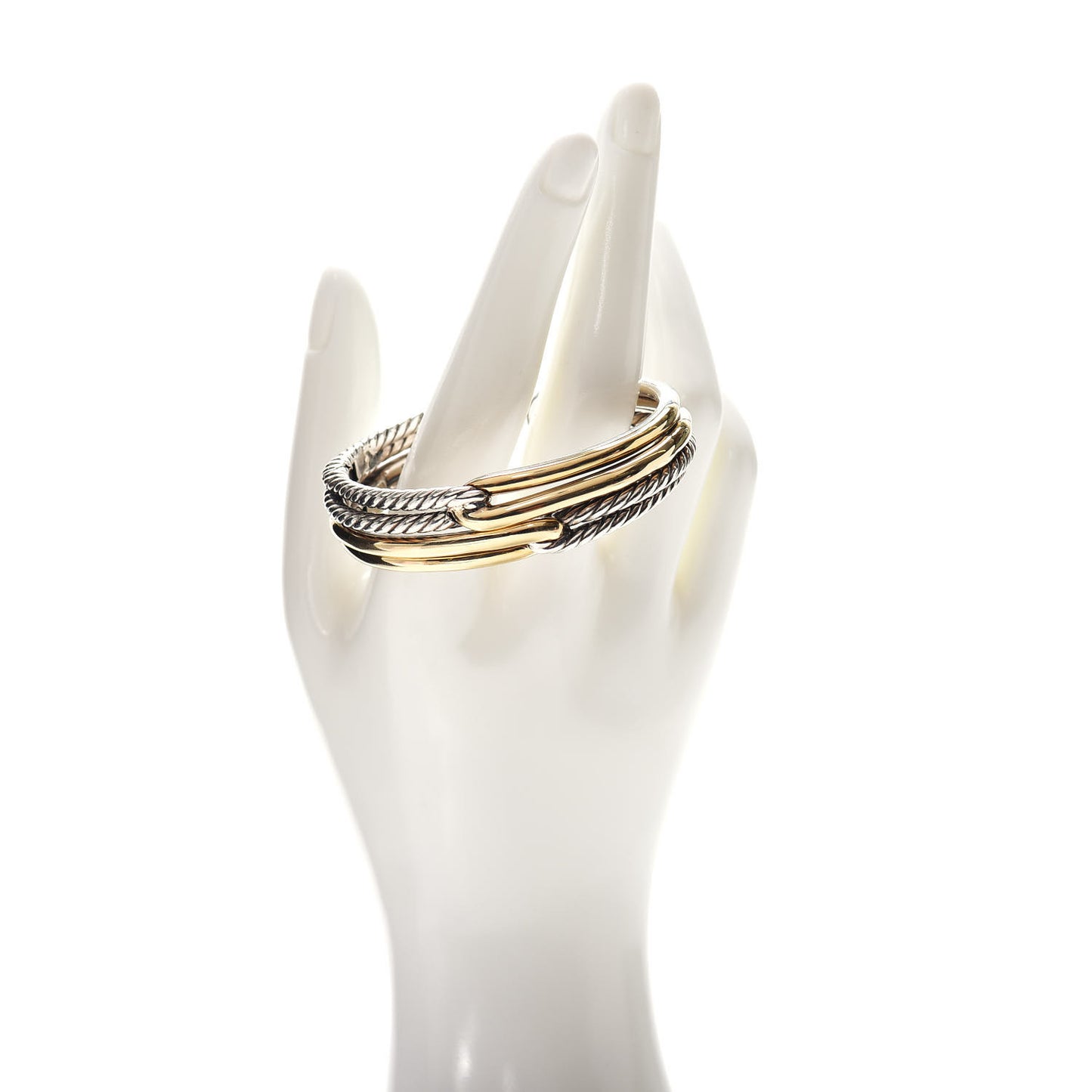 Sterling Silver 18K Yellow Gold Double-Loop Labyrinth Bracelet
