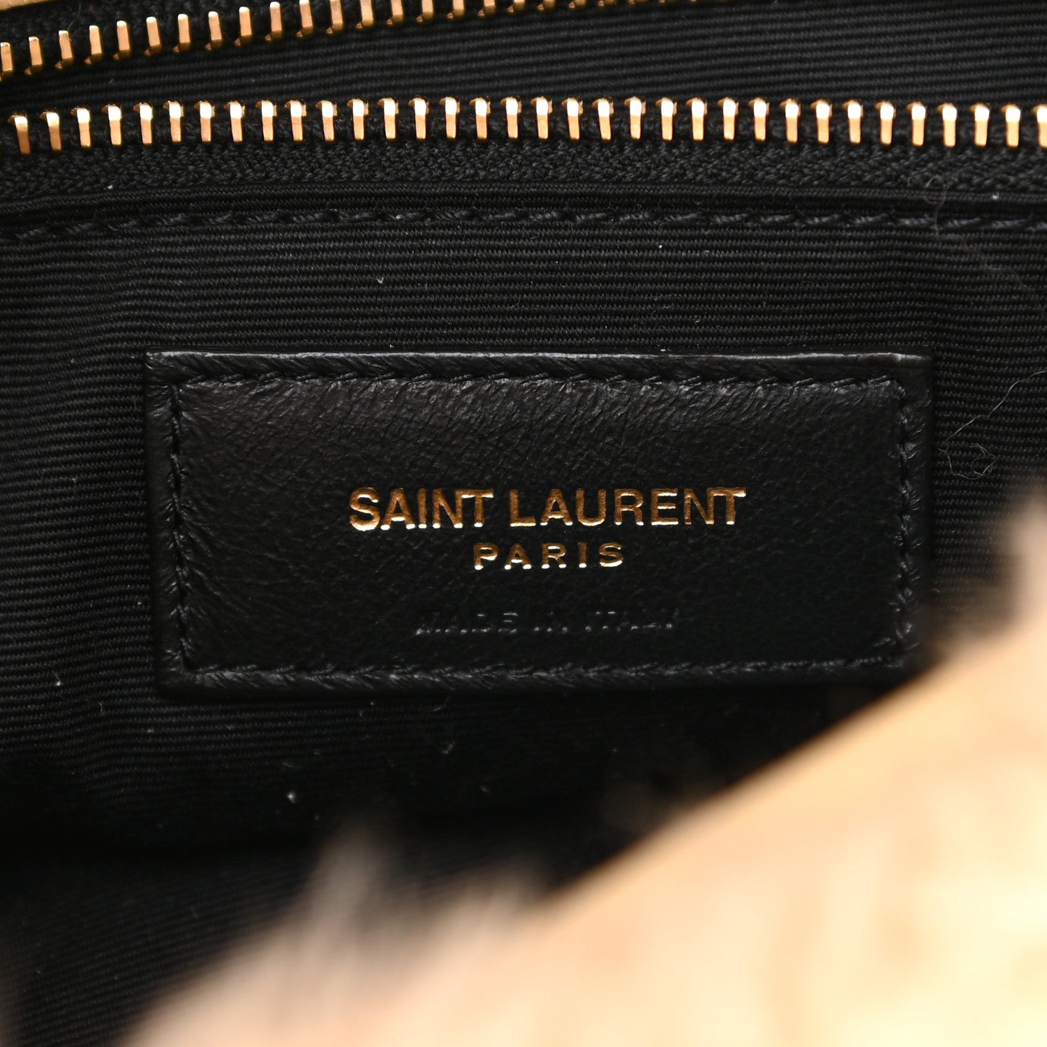 Saint Laurent Merino Shearling Lambskin Quilted Small Loulou Puffer Monogram Chain Satchel Natural Beige 6 of 11