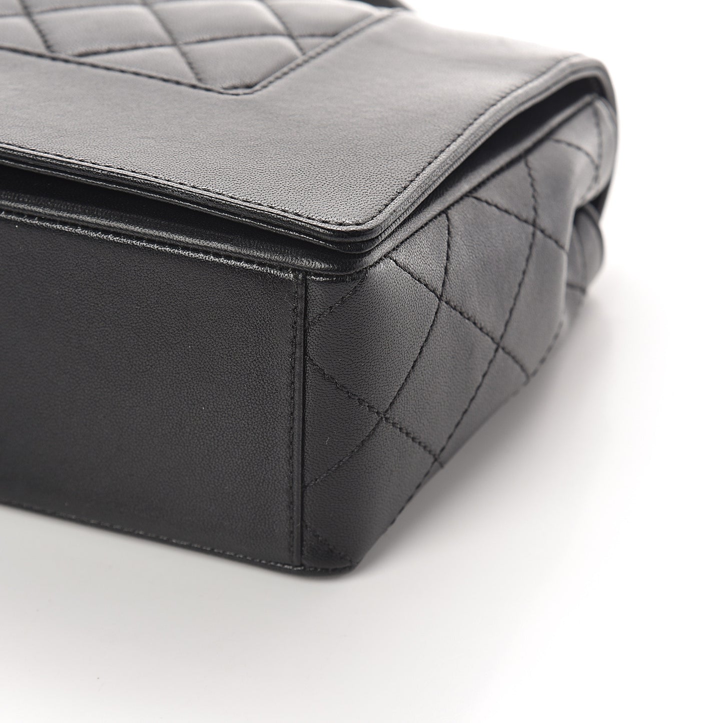 Sheepskin Quilted Vintage Mademoiselle Flap Black