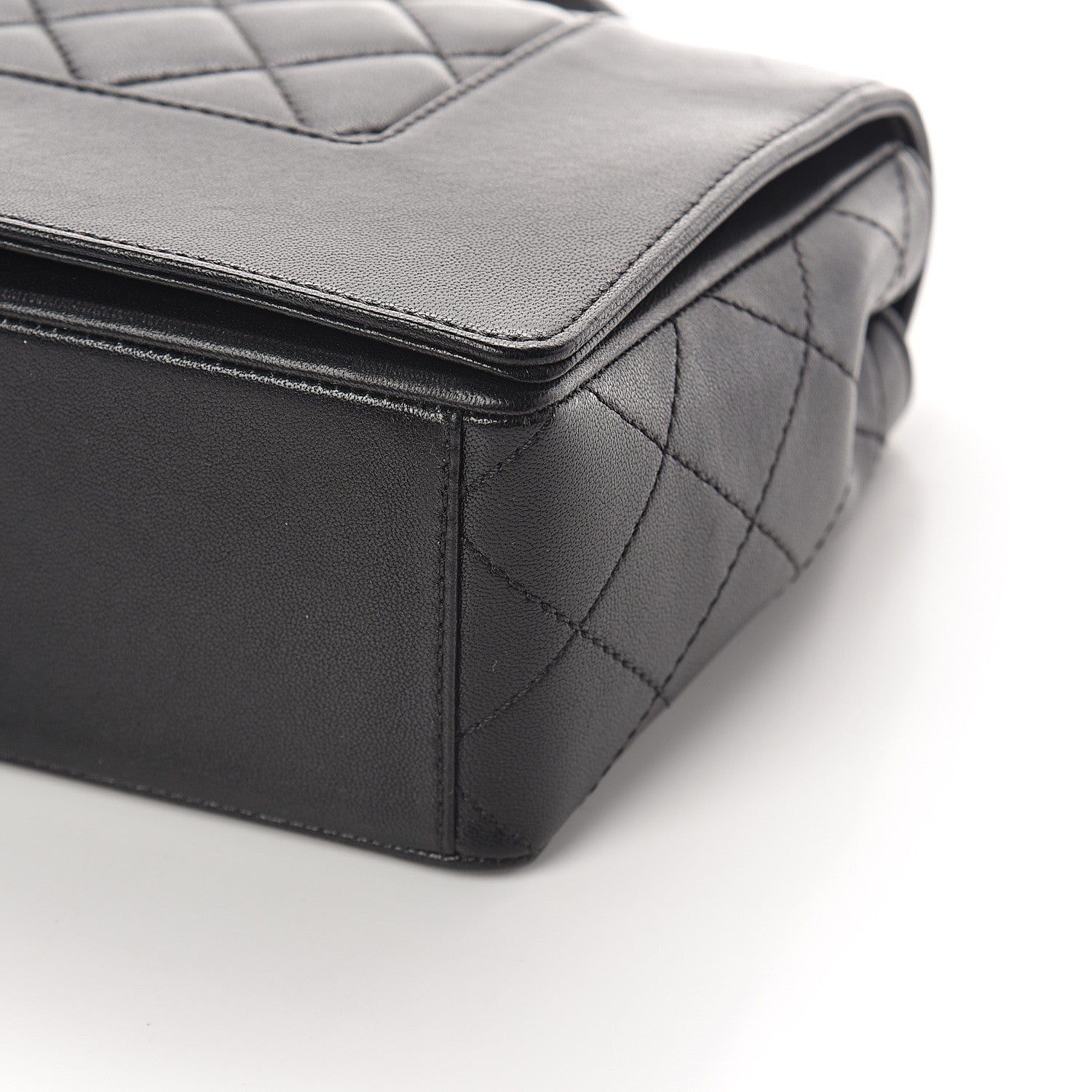 Chanel Sheepskin Quilted Vintage Mademoiselle Flap Black 9 of 9