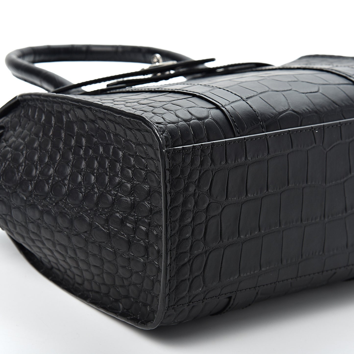 Crocodile Embossed Mini Zipped Bayswater Black
