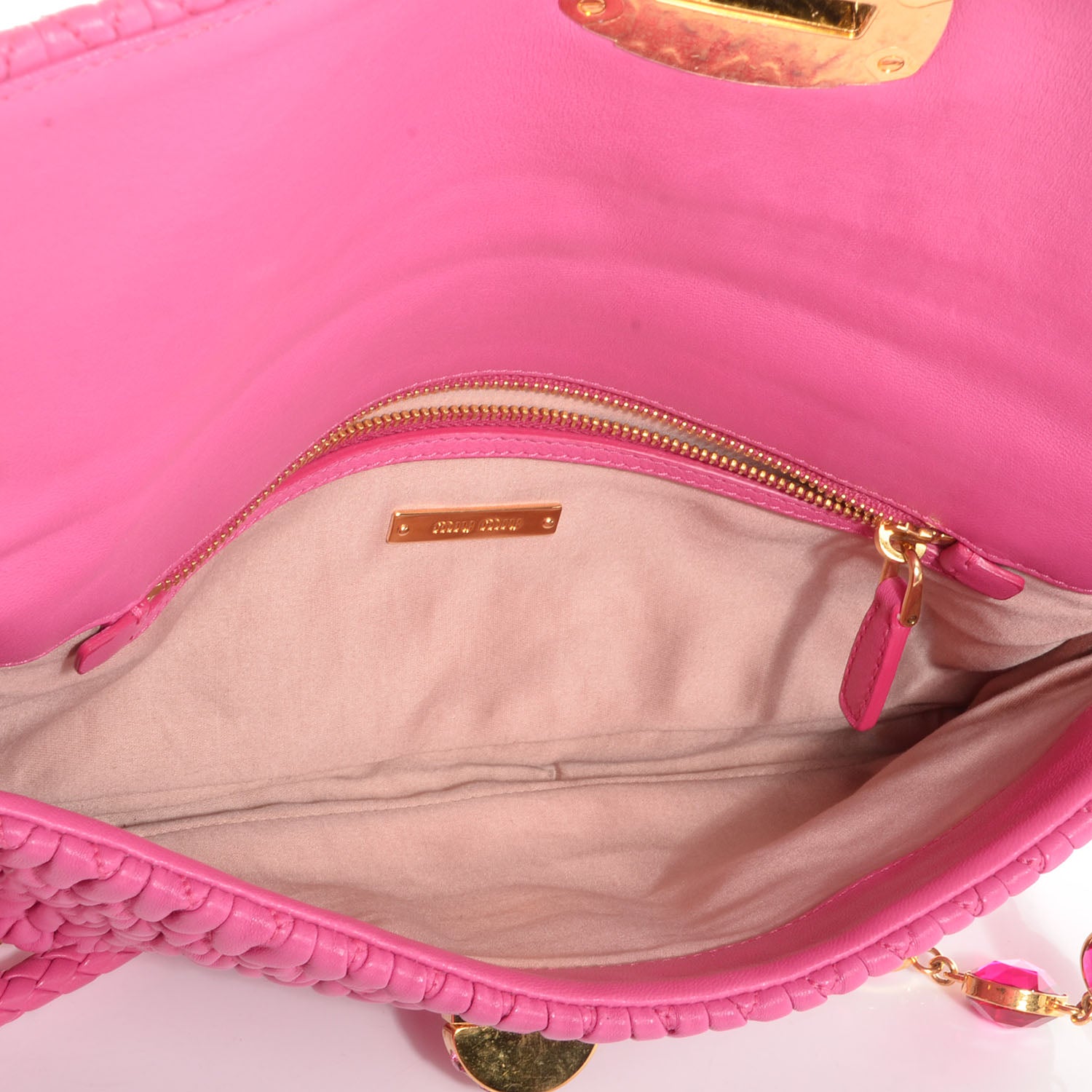 Miu Miu Nappa Matelasse Crystal Clutch 5 of 10