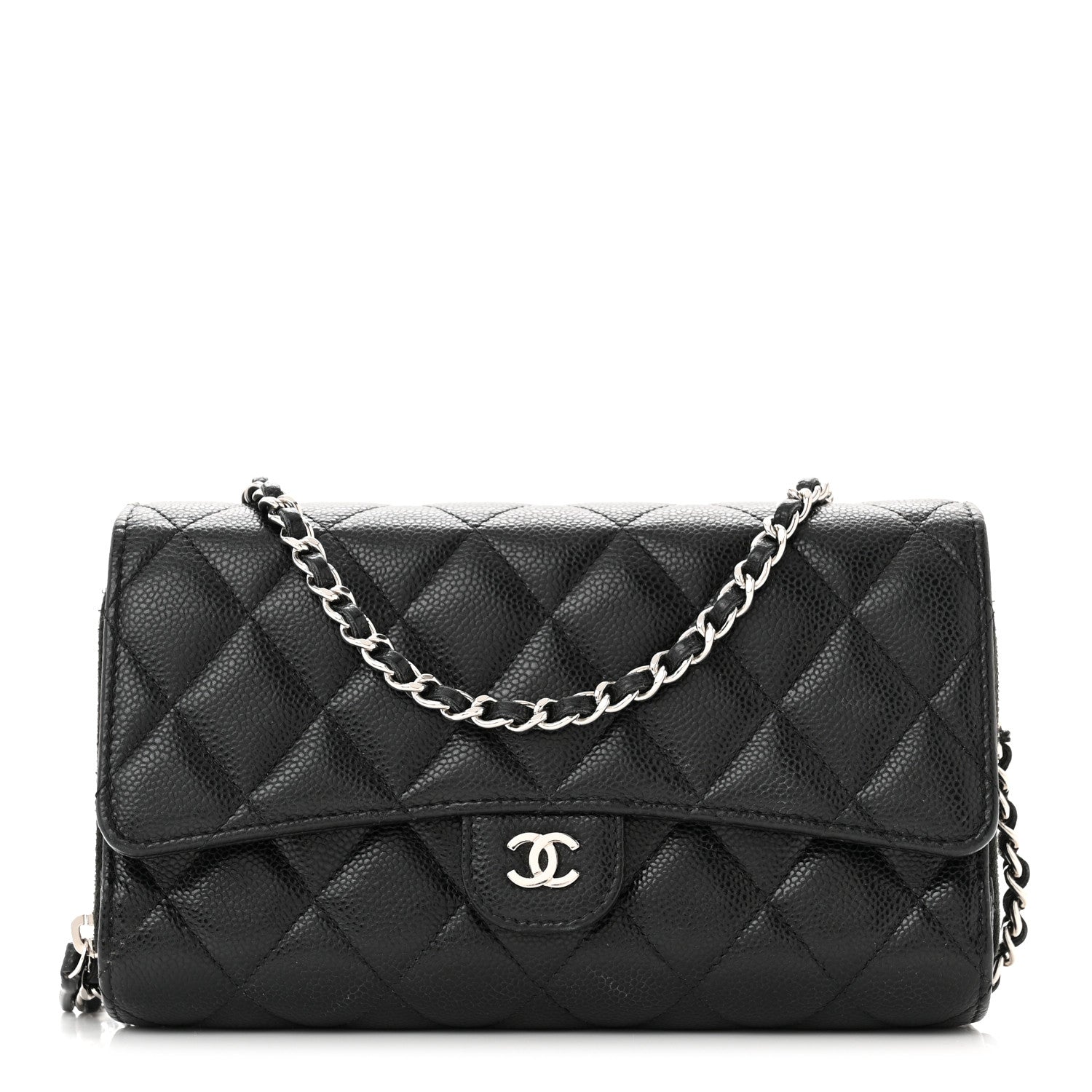 Chanel Caviar Quilted Phone Holder Wallet on Removable Chain Black 3 of 17