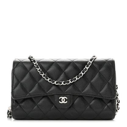 Chanel Caviar Quilted Phone Holder Wallet on Removable Chain Black 3 of 17