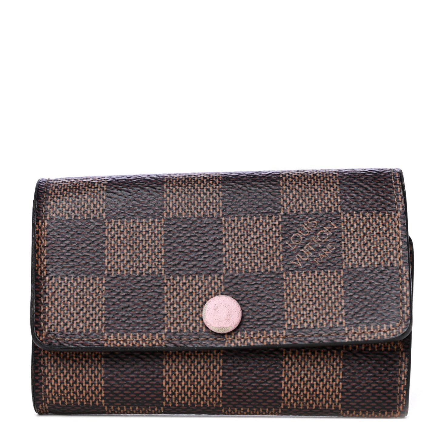 Damier Ebene Multicles 6 Key Holder Rose Ballerine