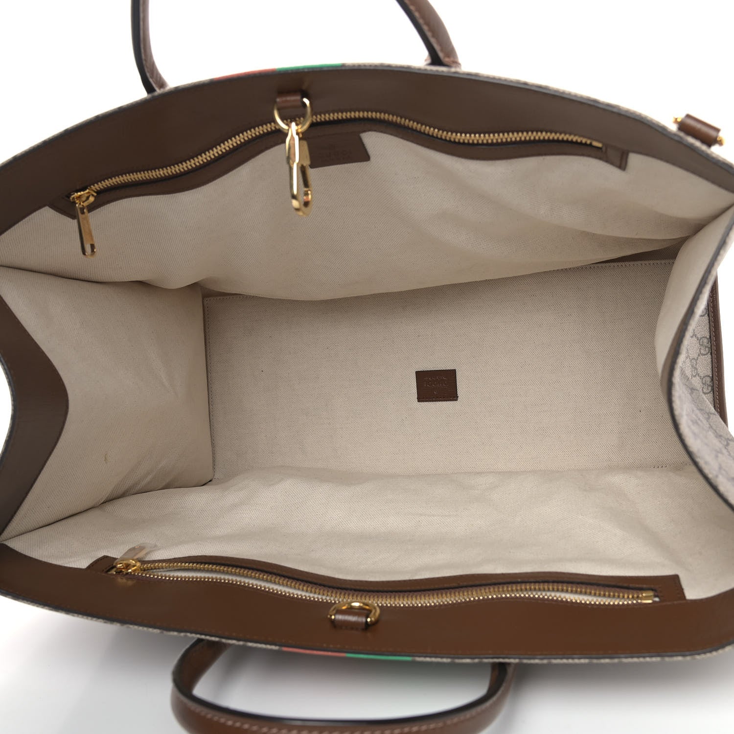 Gucci GG Supreme Monogram Fake/Not Large Retro Interlocking G Tote Bag Beige Brown Sugar 6 of 13