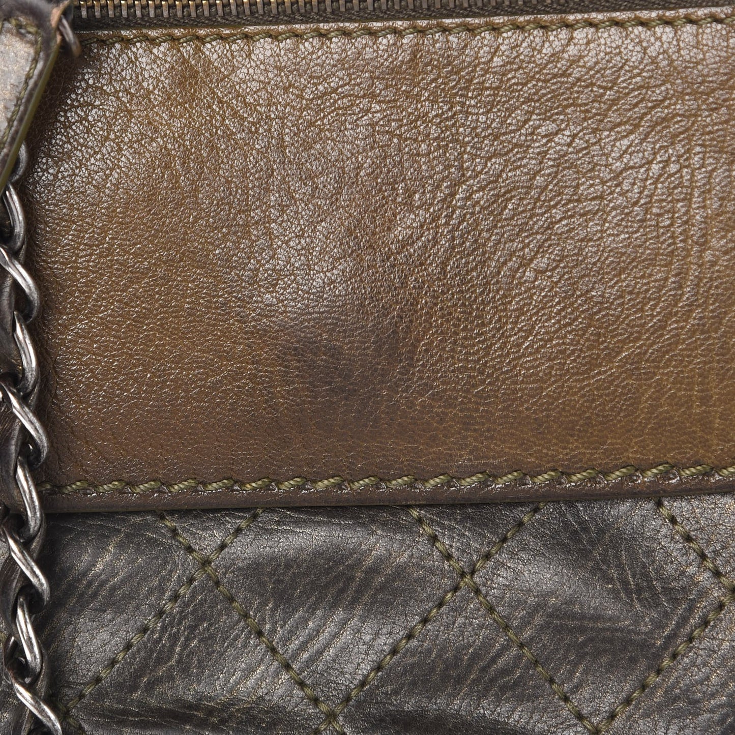 Metallic Calfskin Stitch Small Messenger Flap Gold