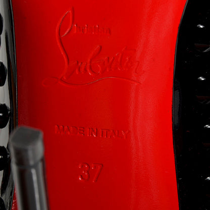 Christian Louboutin Patent Follies Spikes 100 Pumps 37 Black 4 of 4