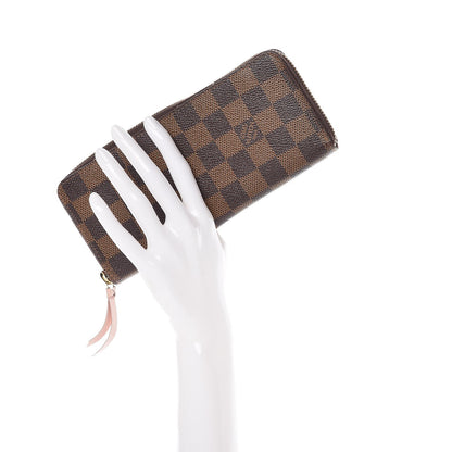 Louis Vuitton Damier Ebene Clemence Wallet Rose Ballerine 2 of 9