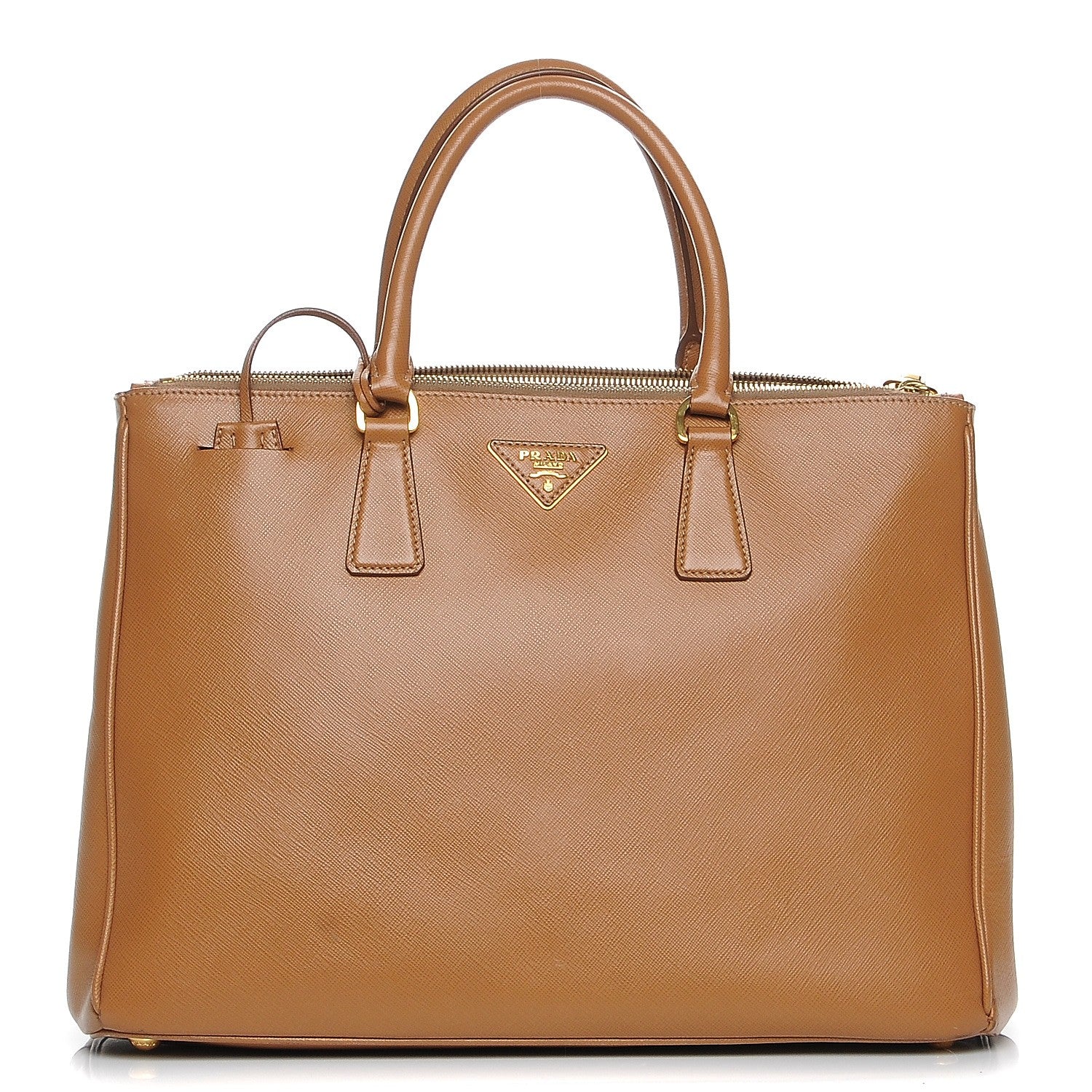 Prada Saffiano Medium Galleria Double Zip Tote Caramel 1 of 12